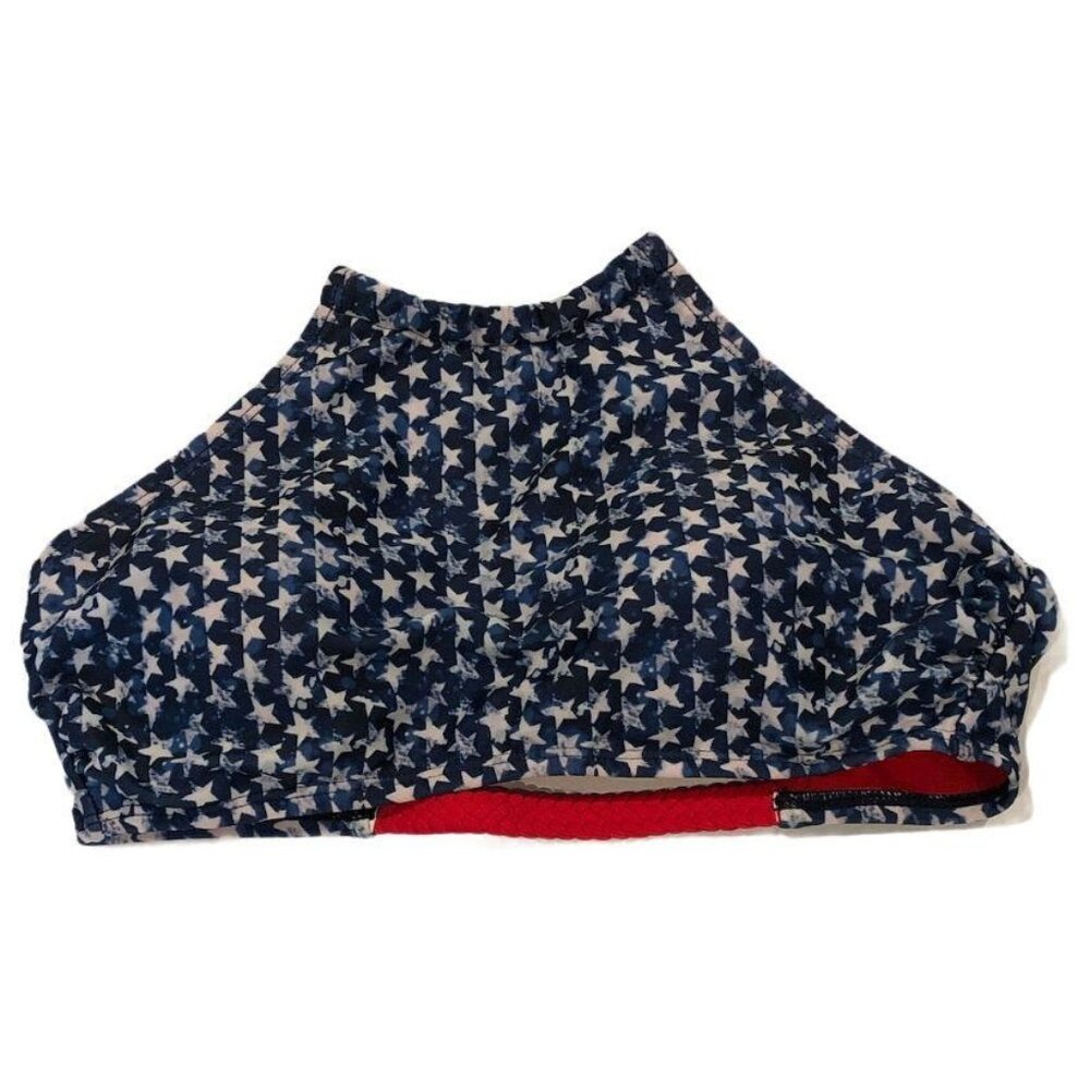 Mossimo Halter Bikini Top Blue Stars Red Small USA Red White and Blue July 4th